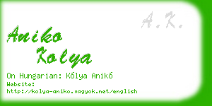 aniko kolya business card